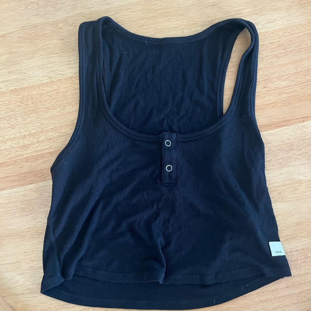 Vuori Black Ribbed Tank Top
